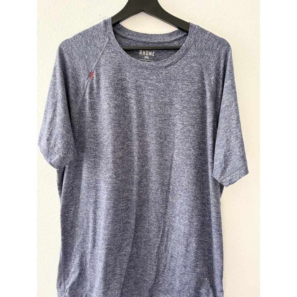Rhone Men's XL Blue Space Dye Athletic Workout T-Shirt Short Sleeve Tee Top